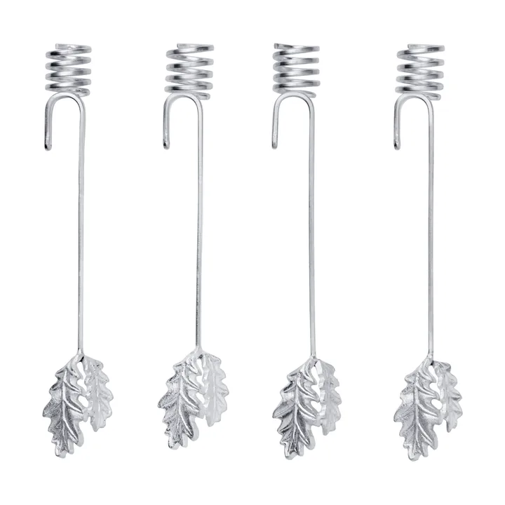 Oak leaf christmas tree κηροπήγιο 4 τεμάχια - Ασήμι - Ferm Living