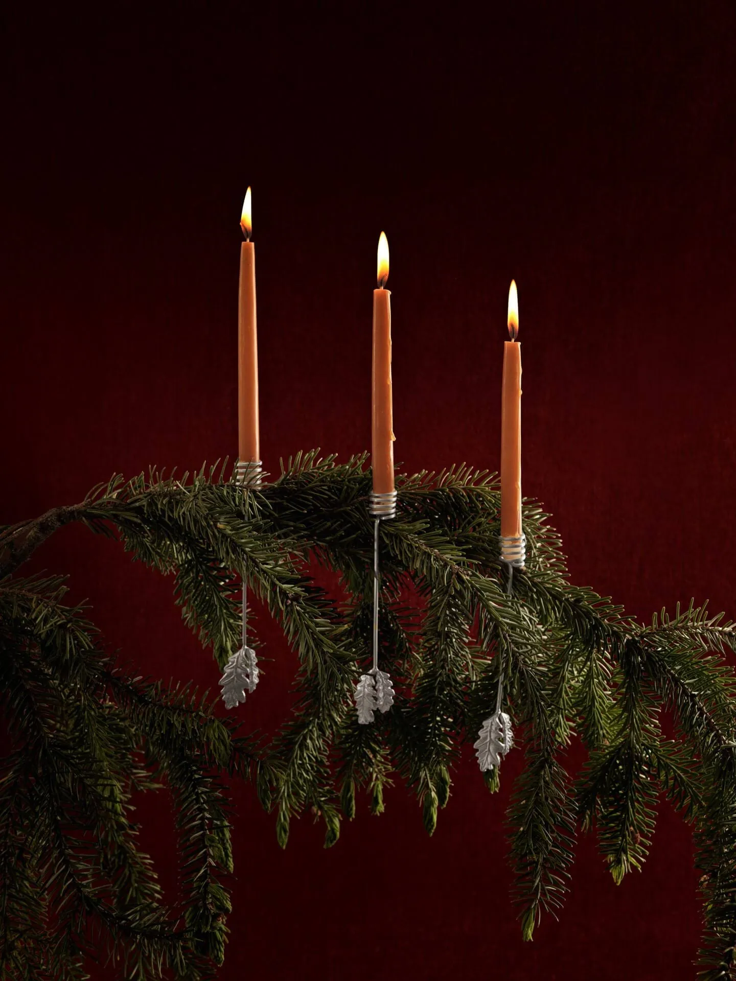 Oak leaf christmas tree κηροπήγιο 4 τεμάχια, Ασήμι Ferm Living