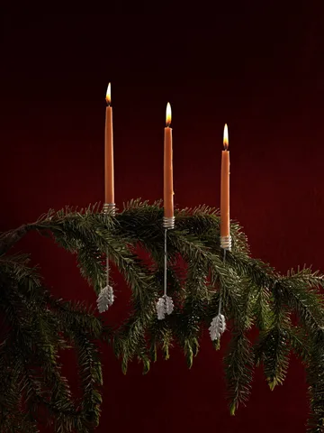 Oak leaf christmas tree κηροπήγιο 4 τεμάχια - Ασήμι - Ferm Living