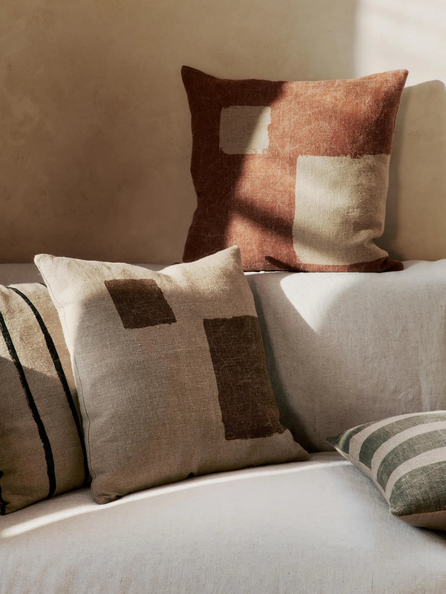 Κάλυμμα μαξιλαριού Oleo 50x50 cm, Terracotta-Natural Ferm Living