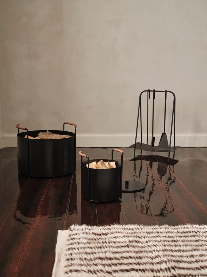 Port καυσόξυλα και κάδος τέφρας, Black Ferm Living