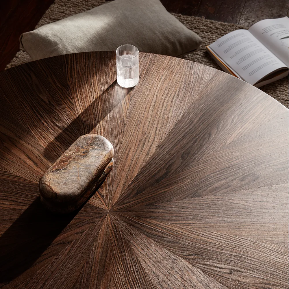 Post τραπέζι σαλονιού, Smoked oak, large, lines Ferm Living