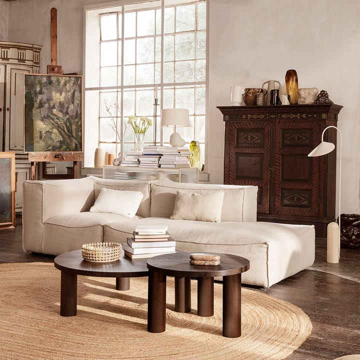 Post τραπέζι σαλονιού, Smoked oak, large, lines Ferm Living