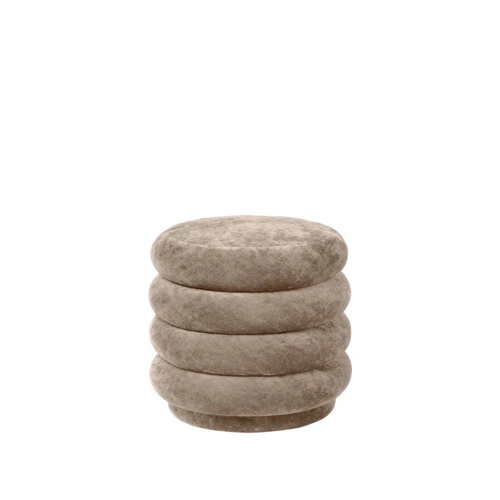 Pouf Round πουφ, Ύφασμα faded βελούδο 26 μπεζ Ferm Living