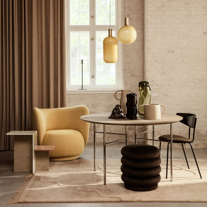 Pouf Round πουφ, Ύφασμα faded βελούδο 26 μπεζ Ferm Living