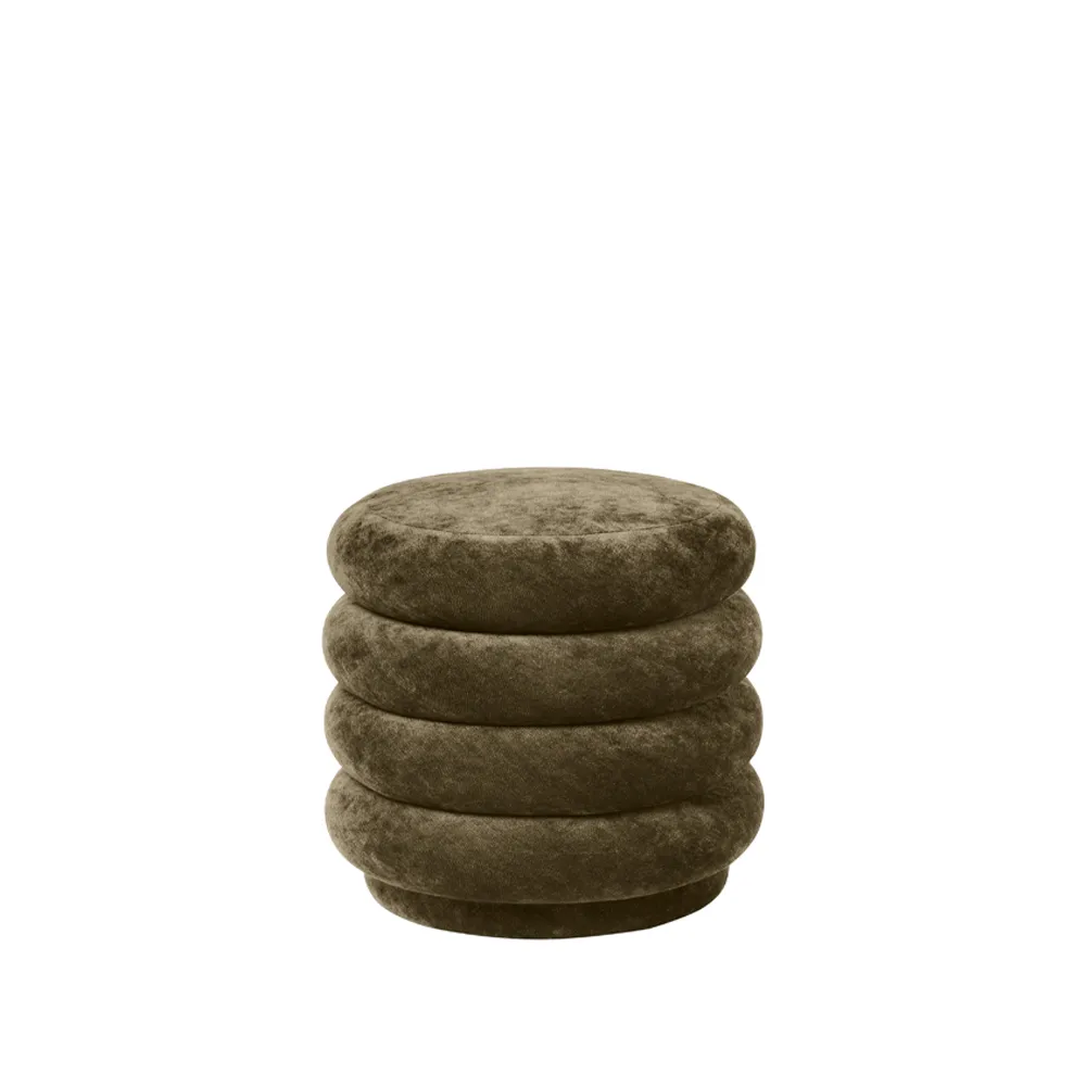 Pouf Round πουφ, Ύφασμα faded velvet 3 forest Ferm Living