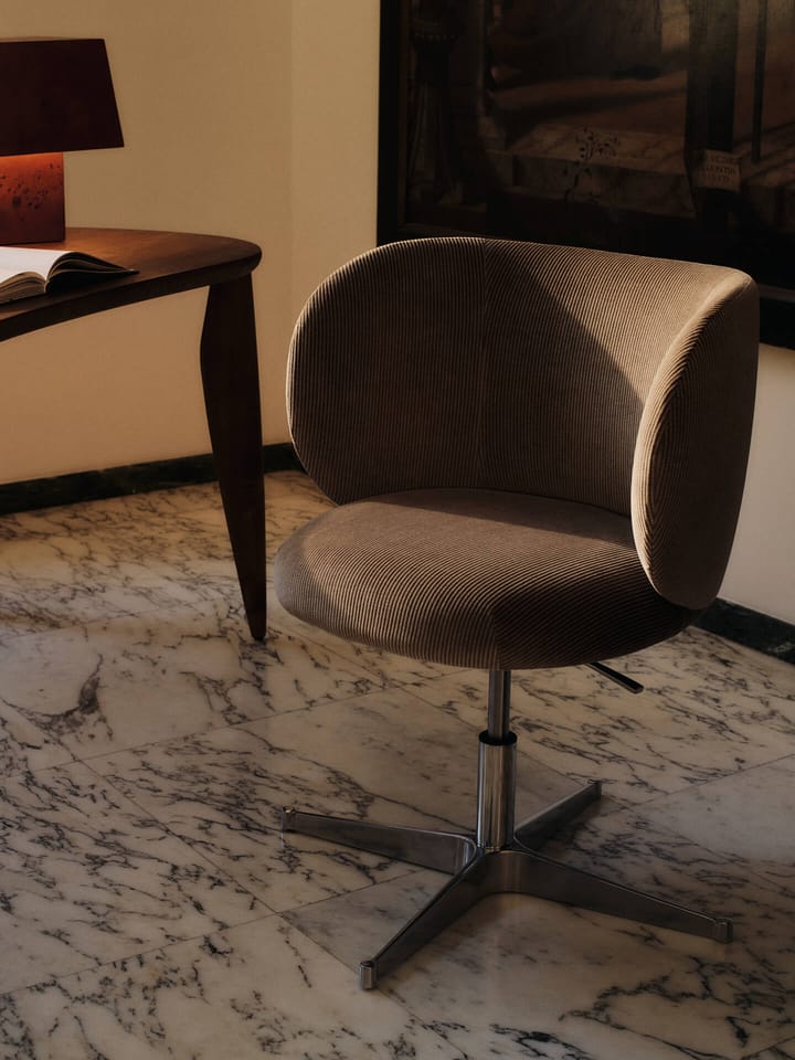 Rico καρέκλα τραπεζαρίας με ρόδες Devoré Velvet, Flint Grey Ferm Living