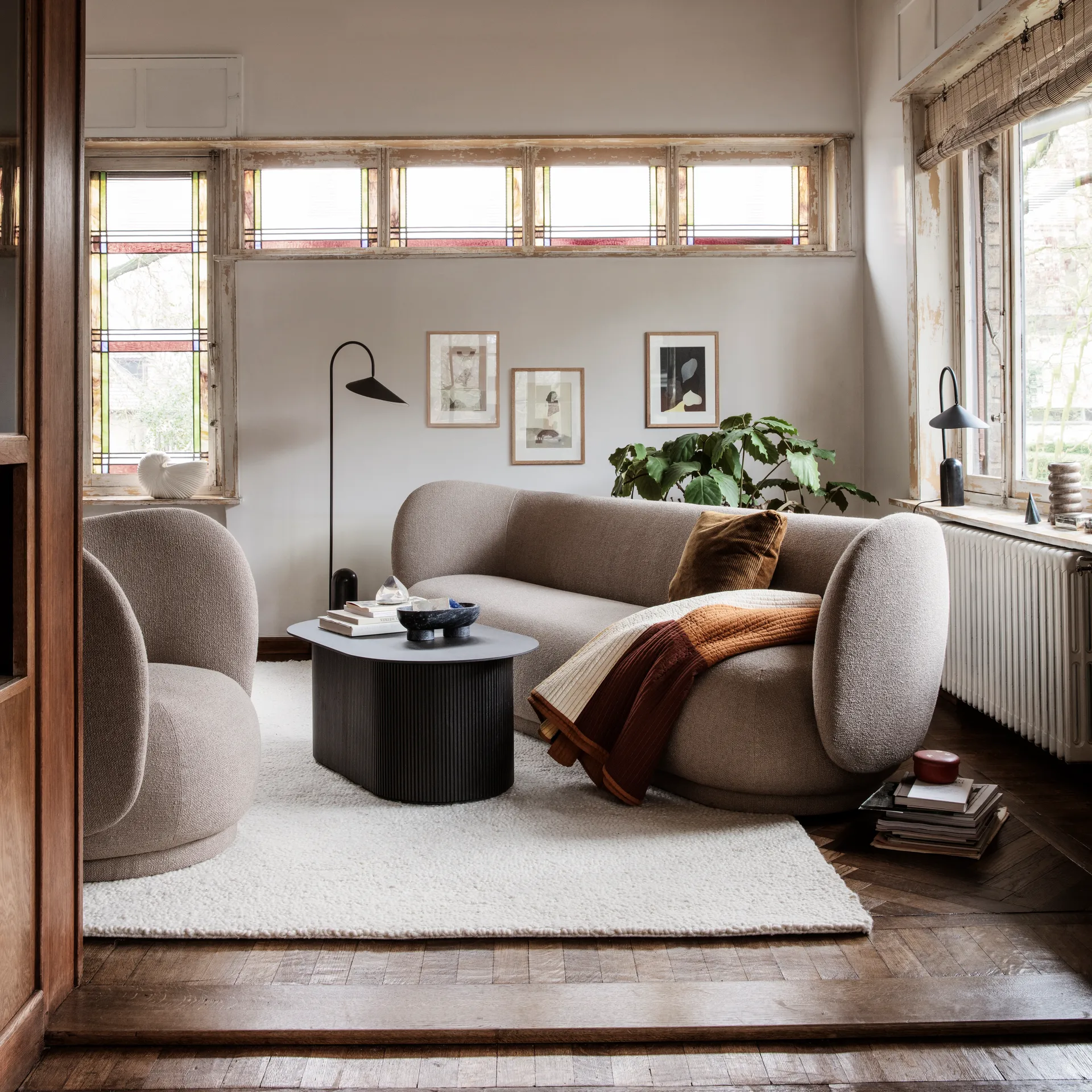 Rico lounge καρέκλα bouclé, Sand Ferm Living