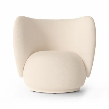 Rico lounge καρέκλα bouclé - Wool bouclé offwhite - Ferm Living