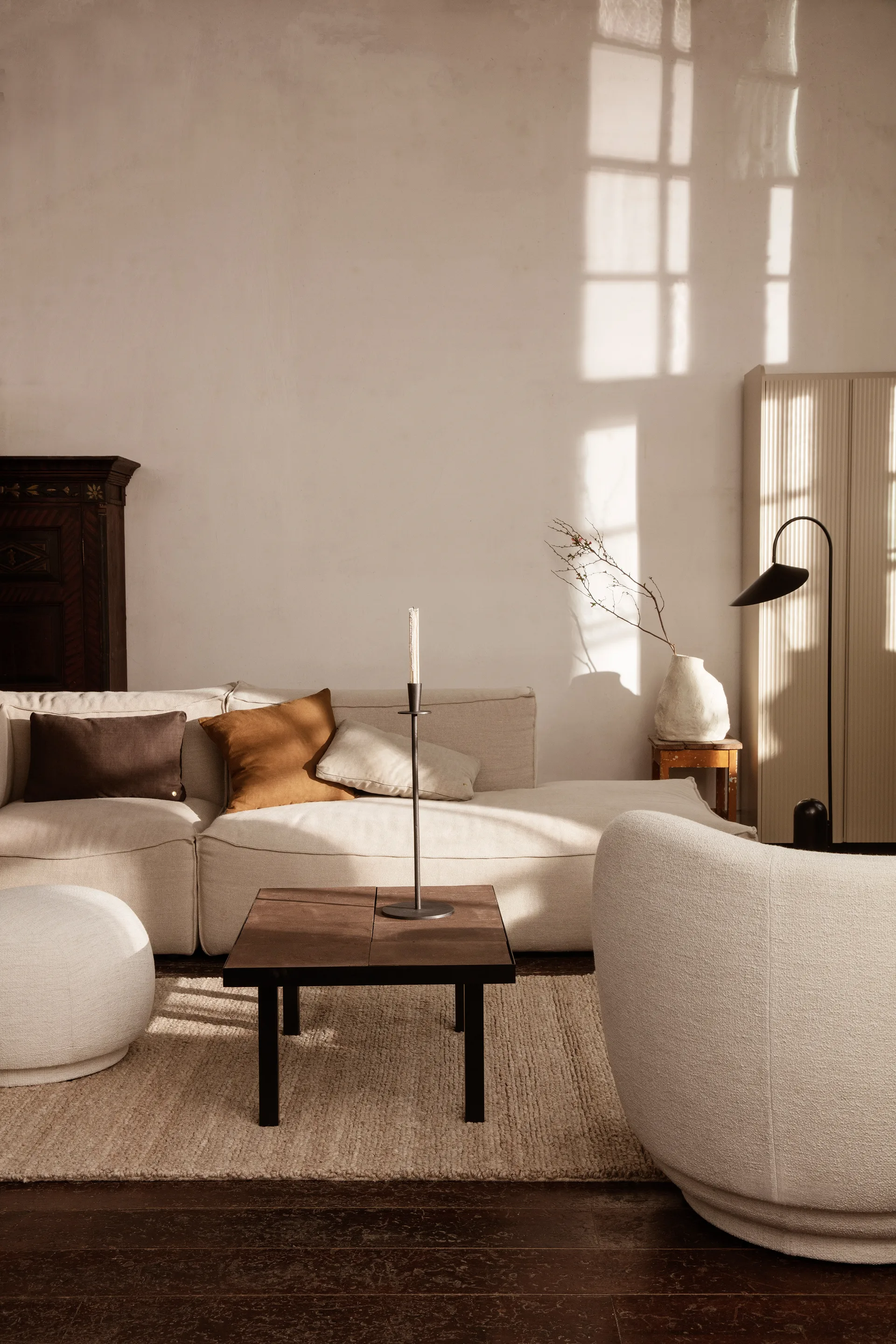 Rico lounge καρέκλα bouclé, Wool bouclé offwhite Ferm Living