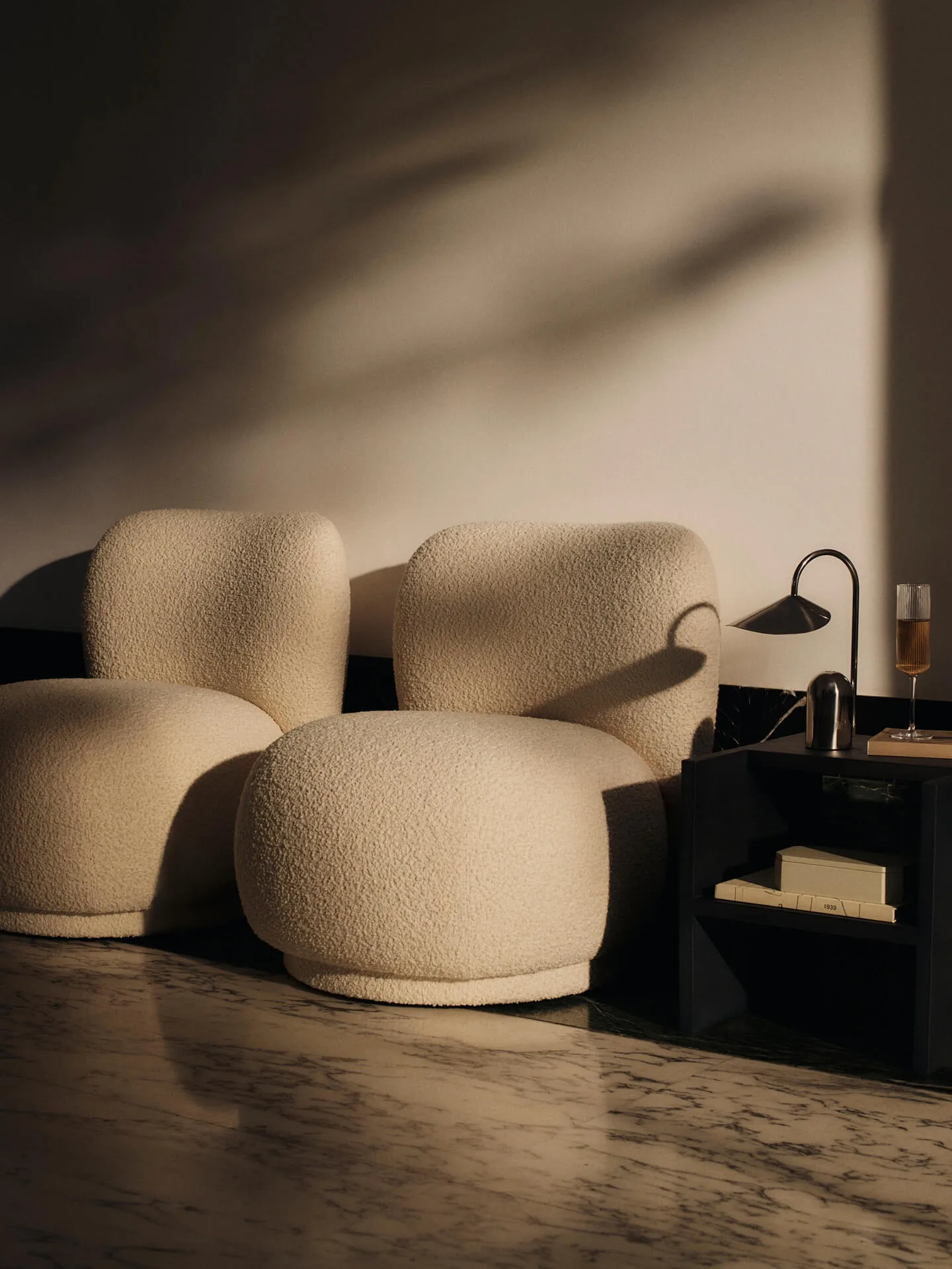 Rico lounge chair piccolo πολυθρόνα, Nordic Bouclé-Off-white Ferm Living