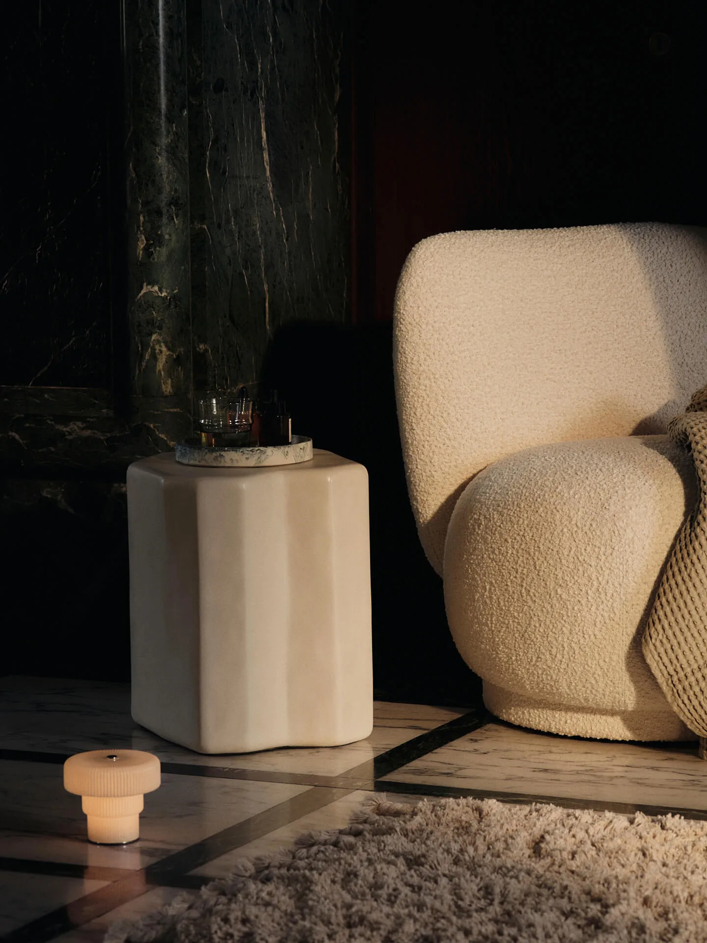 Rico lounge chair piccolo πολυθρόνα, Nordic Bouclé-Off-white Ferm Living