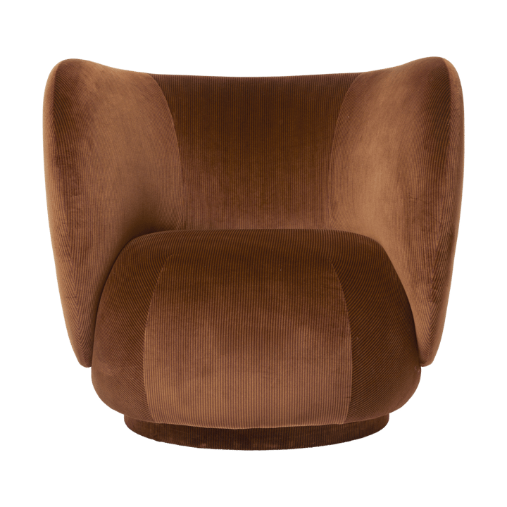 Rico lounge chair πολυθρόνα swivel - Devoré velvet-Rust - Ferm Living