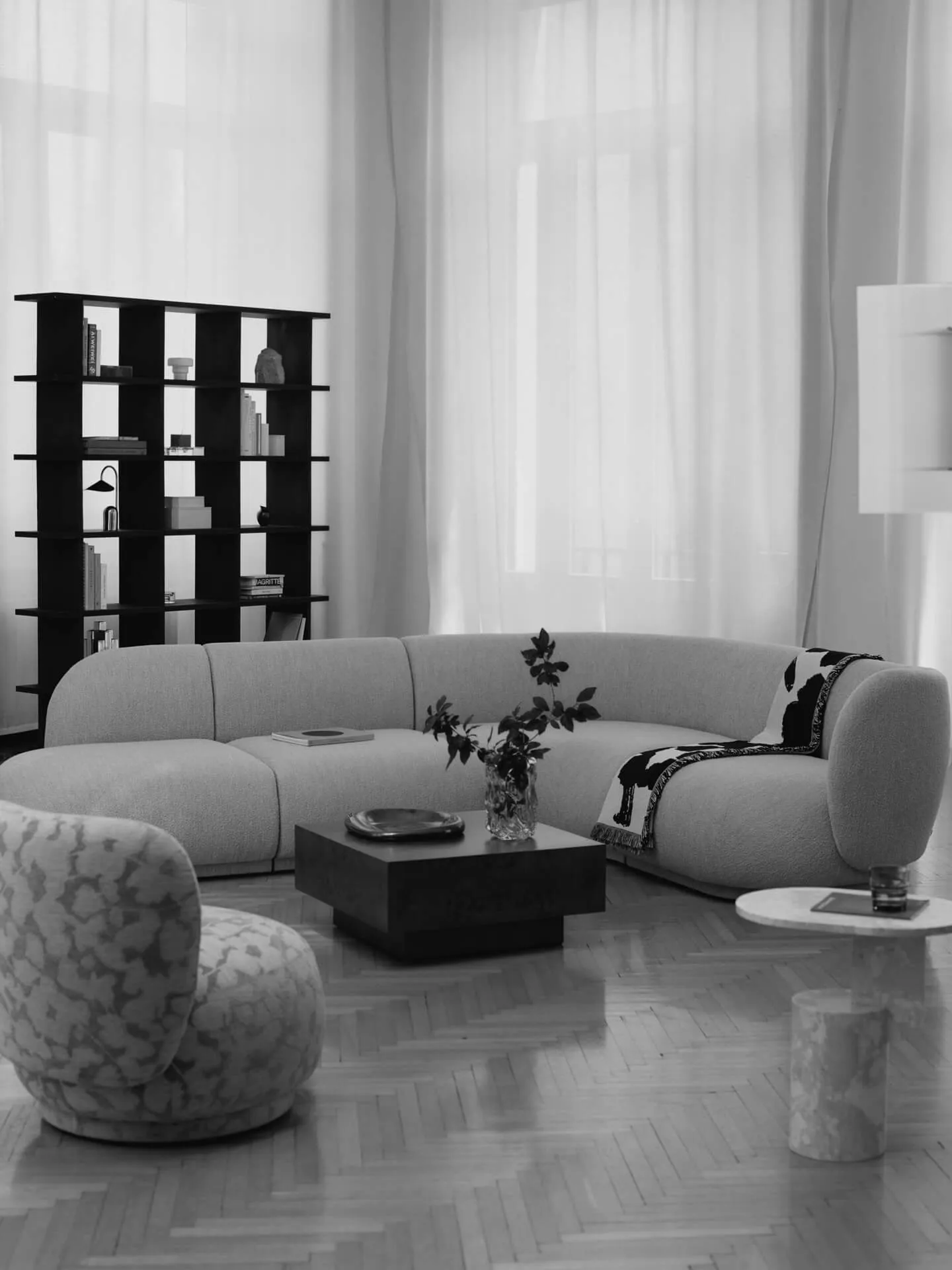 Rico modular καναπές μπράτσο δεξί Soft Bouclé, Natural Ferm Living