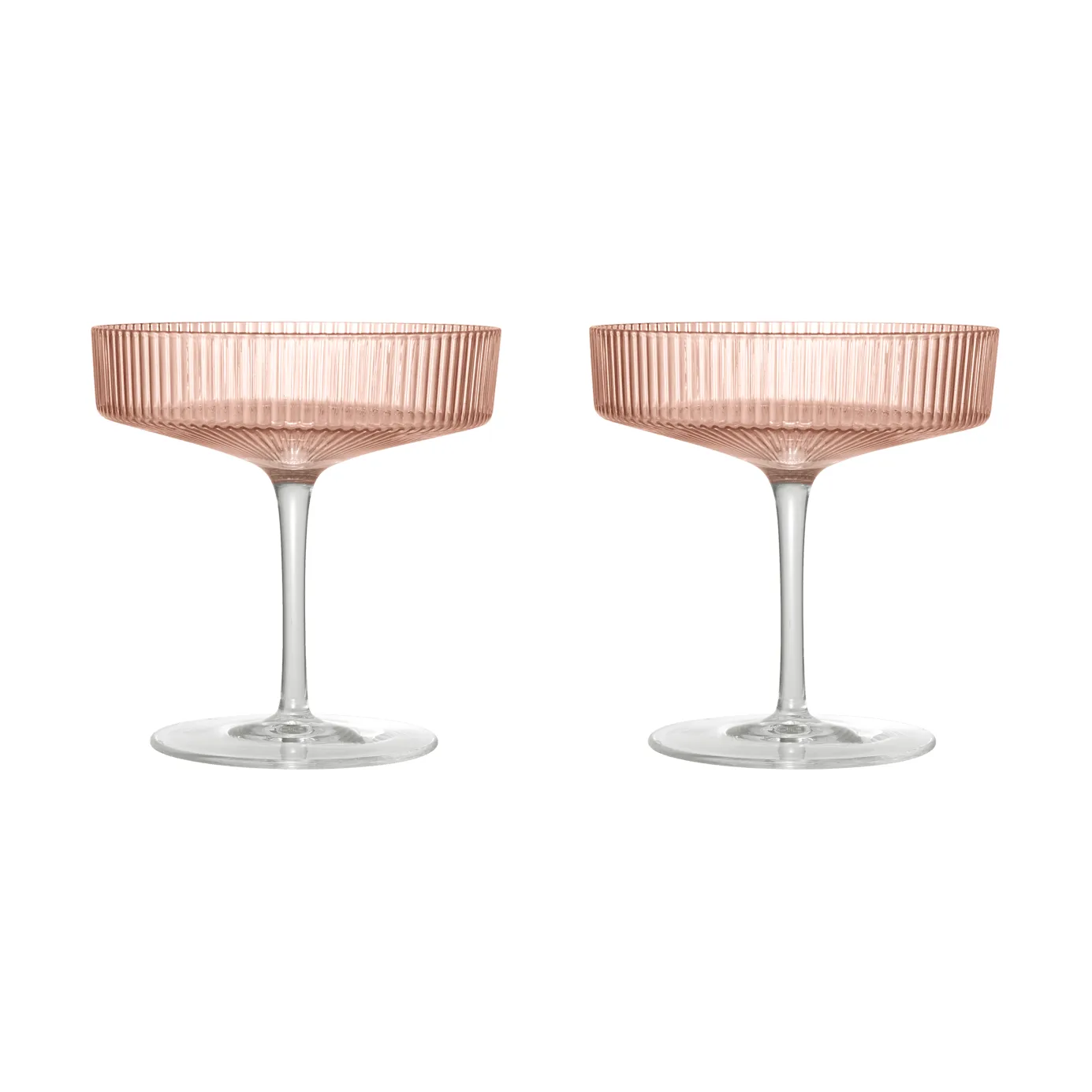 Ripple ποτήρια σαμπάνιας 2 τεμάχια, Blush Ferm Living