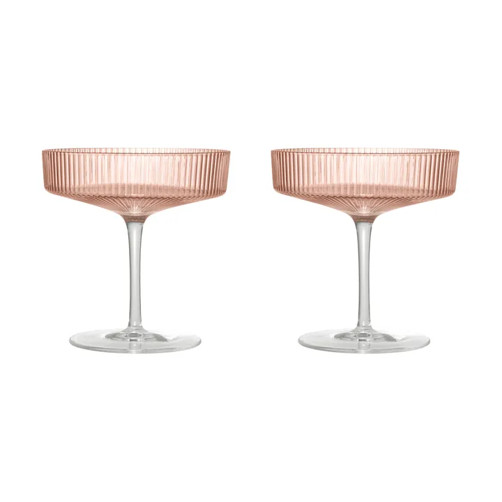 Ripple ποτήρια σαμπάνιας 2 τεμάχια - Blush - Ferm Living