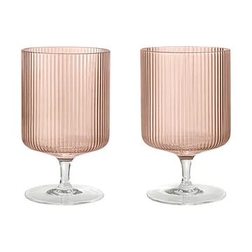 Ripple ποτήρια κρασιού 2 τεμάχια - Blush - Ferm Living