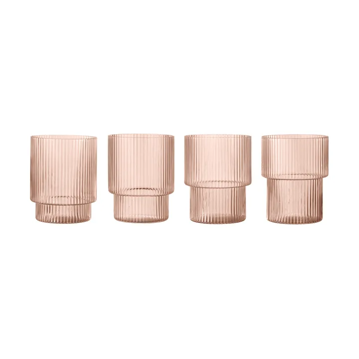 Ripple ποτήρια 4 τεμάχια - Blush - Ferm Living