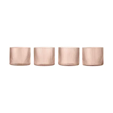 Ripple χαμηλά ποτήρια 4 τεμάχια - Blush - Ferm Living