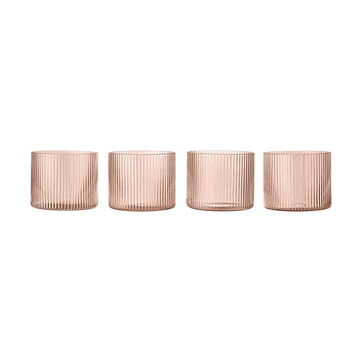 Ripple χαμηλά ποτήρια 4 τεμάχια - Blush - Ferm Living