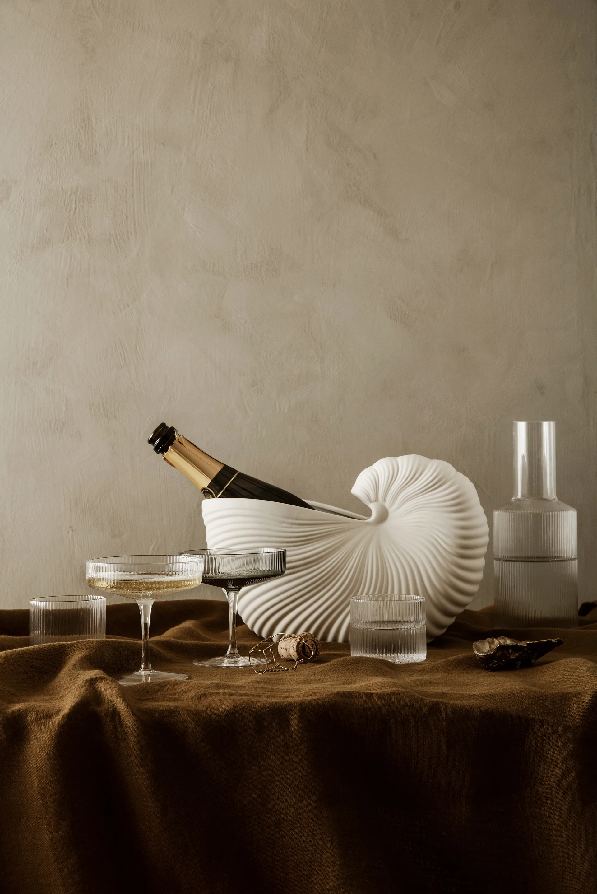 Ripple χαμηλό ποτήρι συσκευασία 4 τεμαχίων, Διαφανές Ferm Living