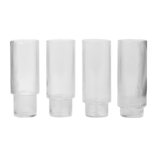 Ripple ποτήρι ποτού συσκευασία 4 τεμαχίων - διαφανές - Ferm LIVING