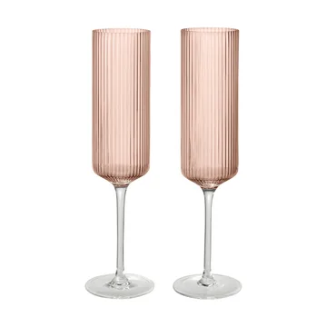 Ripple Champagne flutes ποτήρια σαμπάνιας 15 cl 2 τεμάχια - Blush - Ferm Living