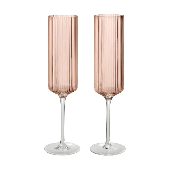 Ripple Champagne flutes ποτήρια σαμπάνιας 15 cl 2 τεμάχια - Blush - Ferm Living
