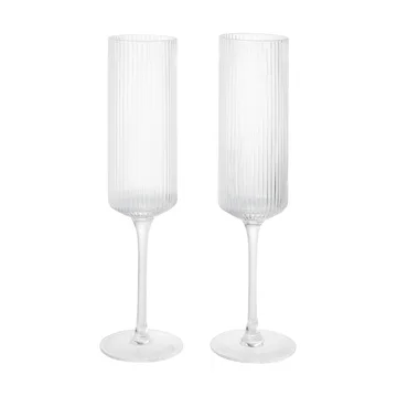 Ripple Champagne flutes ποτήρια σαμπάνιας 15 cl 2 τεμάχια - Clear - Ferm Living