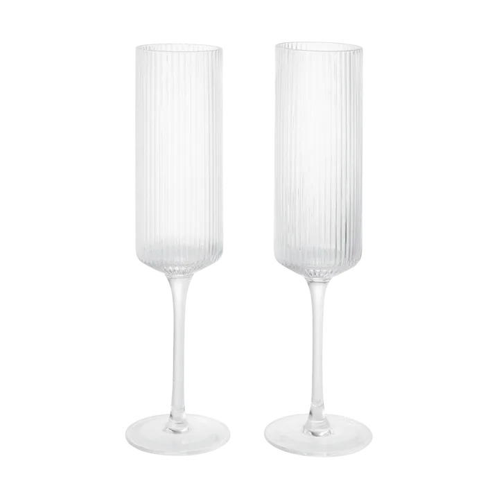 Ripple Champagne flutes ποτήρια σαμπάνιας 15 cl 2 τεμάχια - Clear - Ferm Living