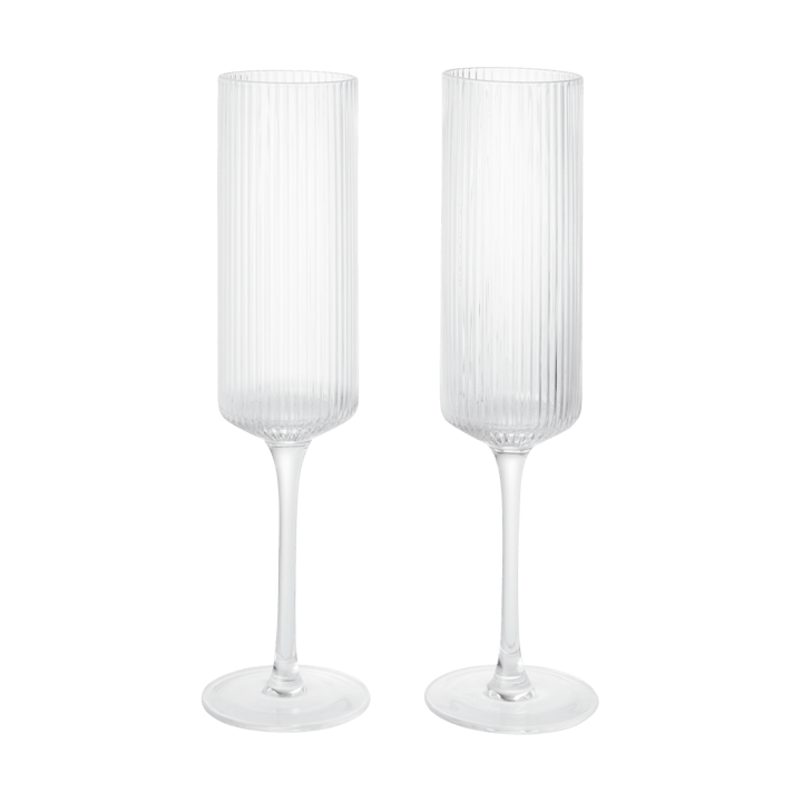 Ripple Champagne flutes ποτήρια σαμπάνιας 15 cl 2-pack - Clear - Ferm Living