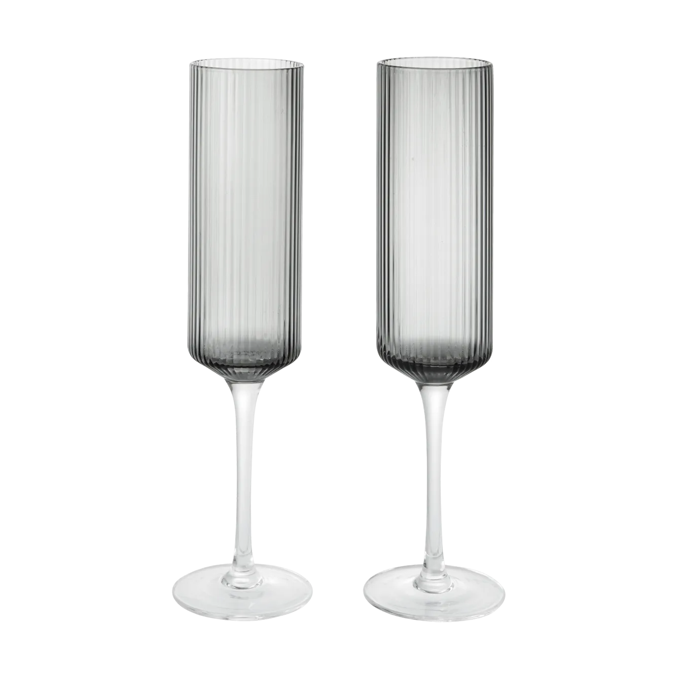 Ripple Champagne flutes ποτήρια σαμπάνιας 15 cl 2 τεμάχια, Smoked Grey Ferm Living