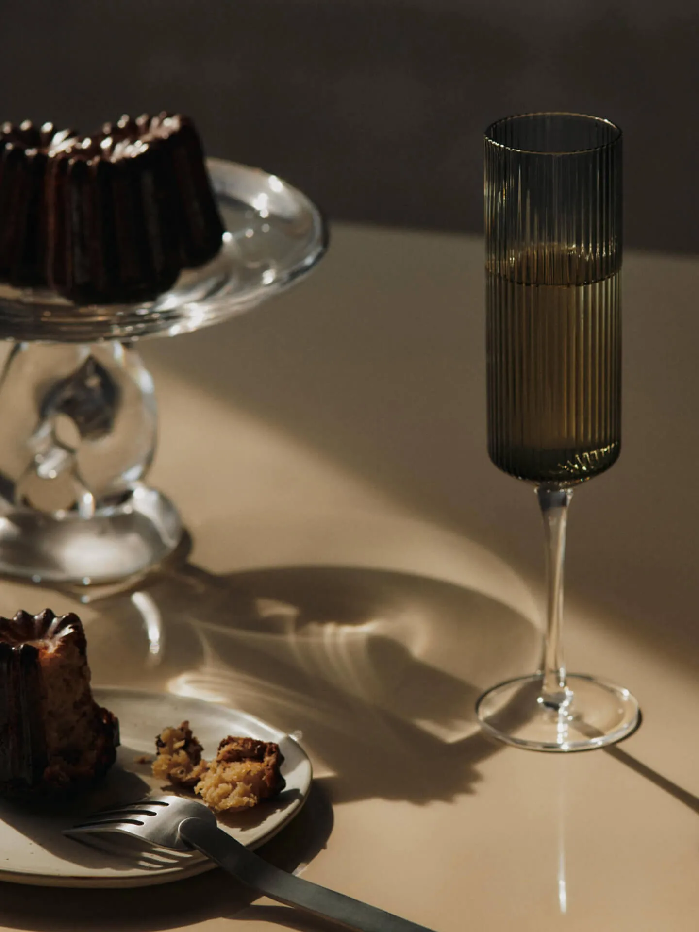 Ripple Champagne flutes ποτήρια σαμπάνιας 15 cl 2 τεμάχια, Smoked Grey Ferm Living