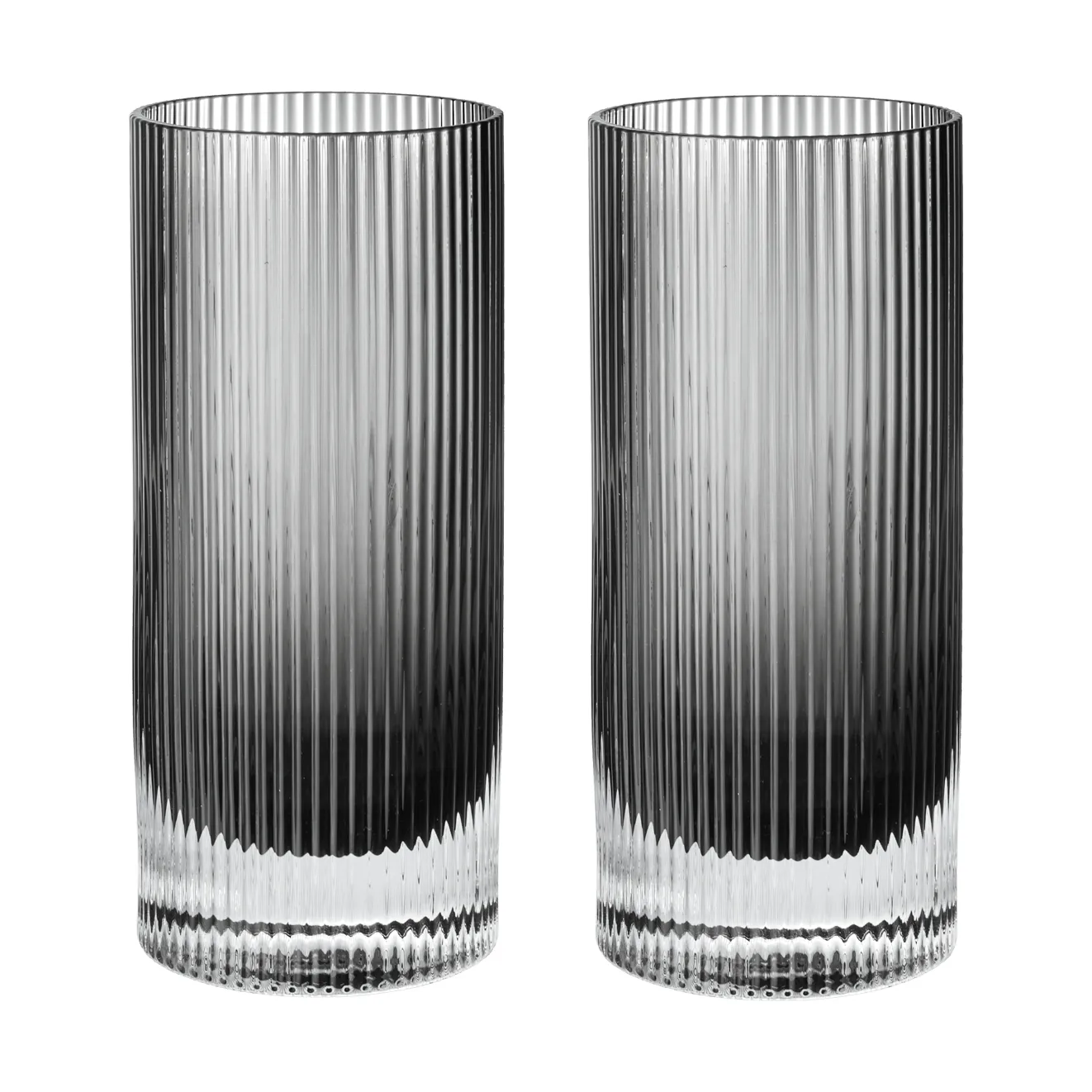 Ripple Highball ποτήρια 48 cl 2 τεμάχια, Smoked grey Ferm Living