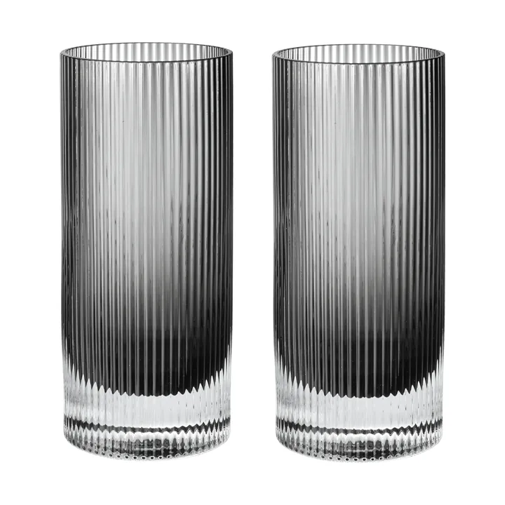 Ripple Highball ποτήρια 48 cl 2 τεμάχια - Smoked grey - Ferm Living