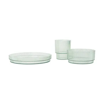 Ripple kids παιδικό σερβίτσιο - Tea green, 3 τεμάχια - Ferm Living