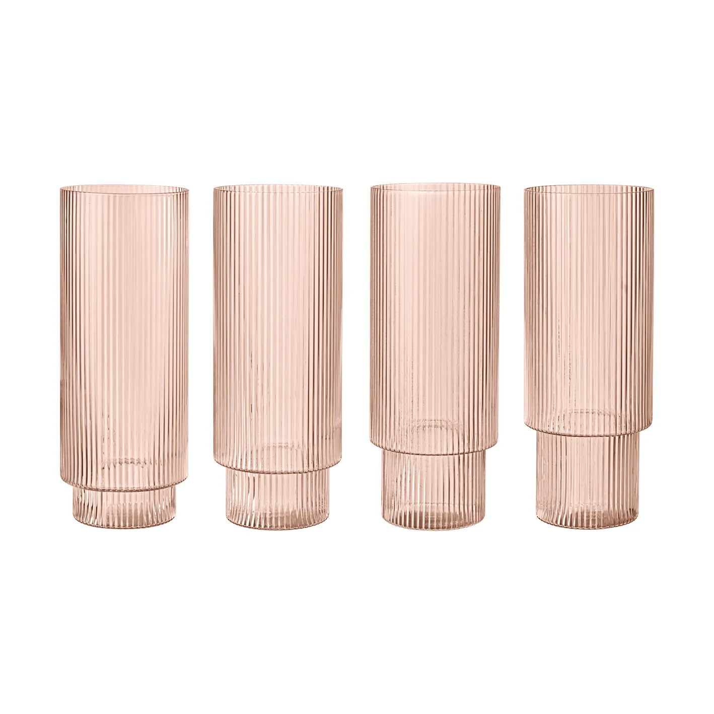 Ripple long drink ποτήρια 4 τεμάχια, Blush Ferm Living