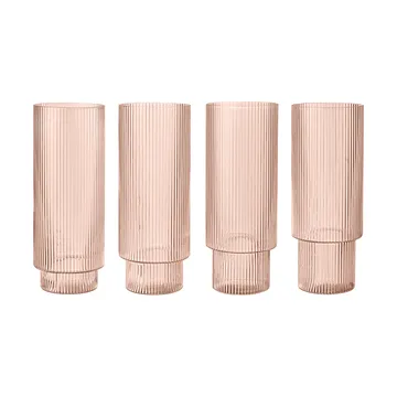 Ripple long drink ποτήρια 4 τεμάχια - Blush - Ferm Living