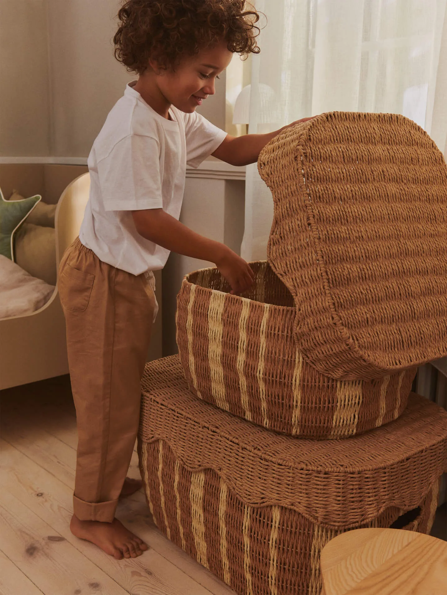 Rivan καλάθι αποθήκευσης 2 τεμάχια, Natural-off-white Ferm Living