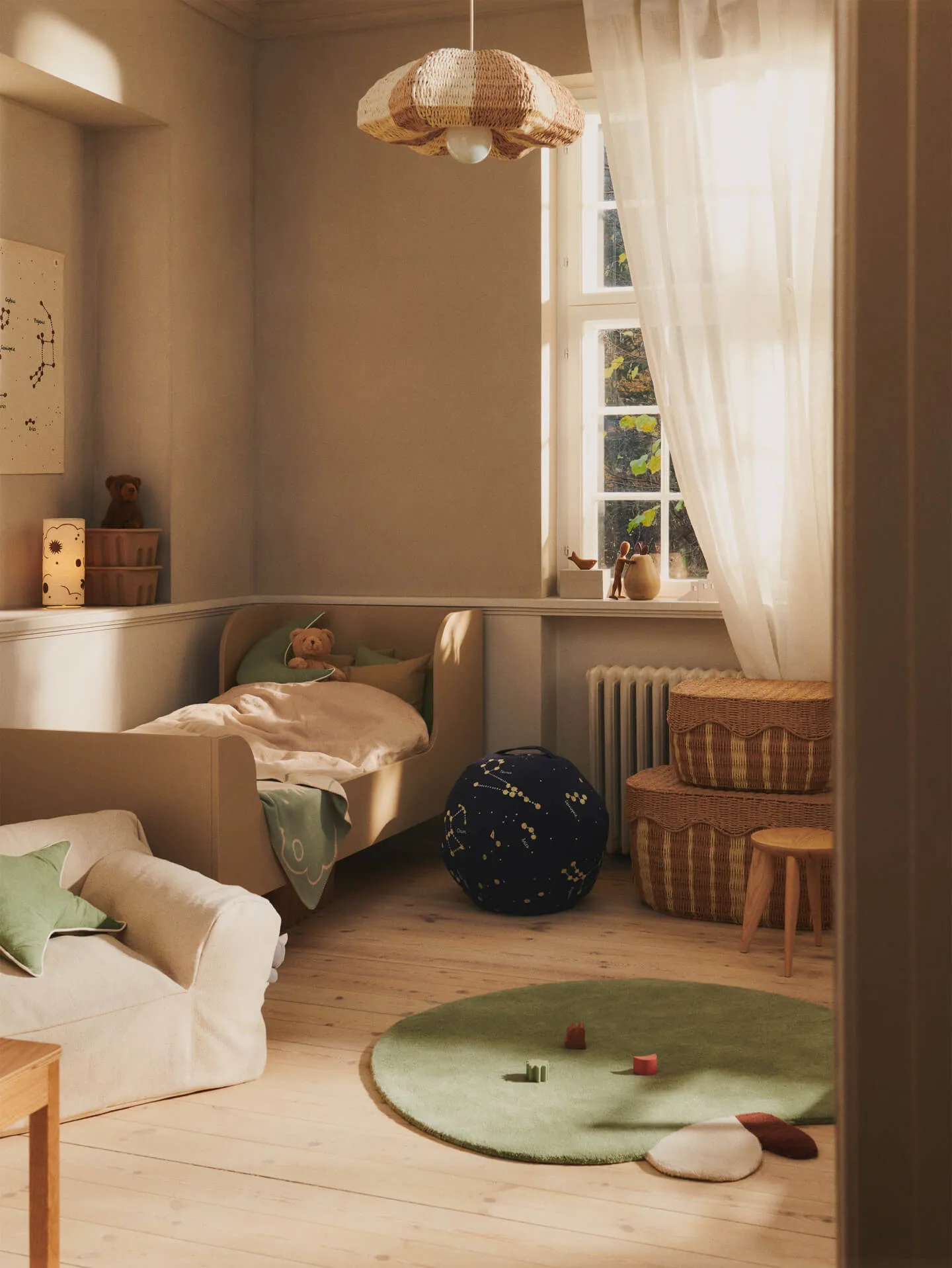 Καπέλο λάμπας Rivan, Natural-off-white Ferm Living