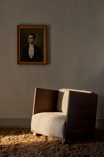 Room πολυθρόνα lounge rich linen - Dark stained-natureal - Ferm Living