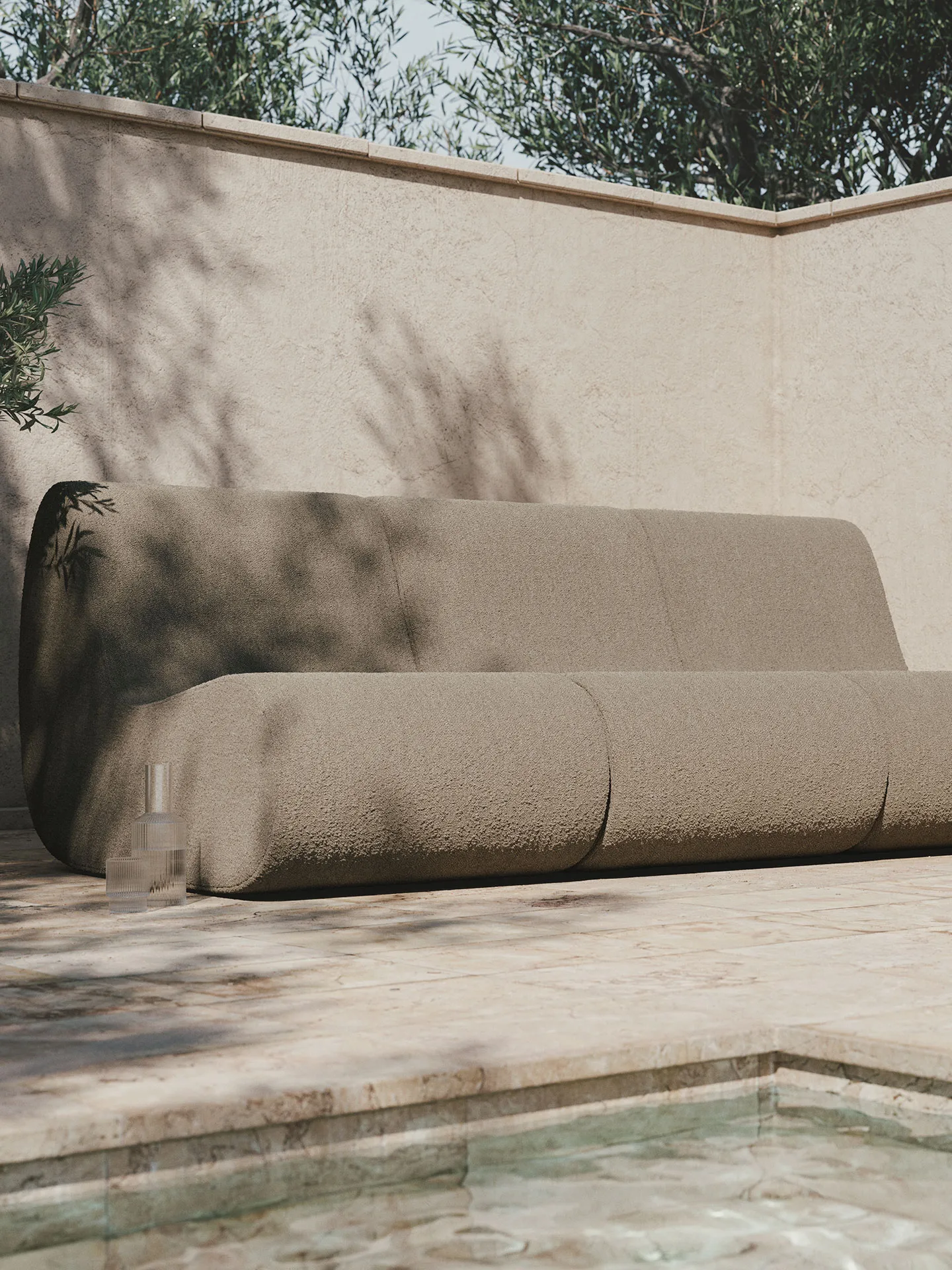 Rouli center module pure bouclé σπονδυλωτός καναπές, Sand Ferm Living