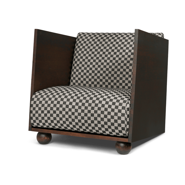 Rum Lounge Chair Check - Σκούρος Βαμμένος-Άμμος-Μαύρος - Ferm LIVING