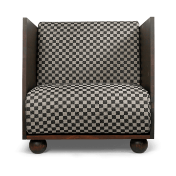 Rum Lounge Chair Check - Σκούρος Βαμμένος-Άμμος-Μαύρος - ferm LIVING