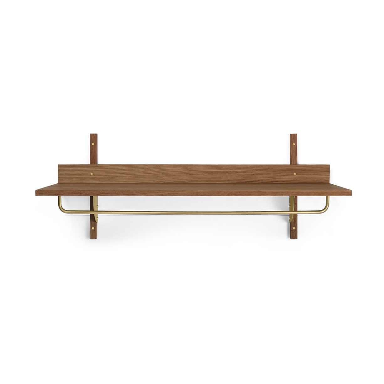 Sector ράφι με ράγα 37x87 cm, Smoked Oak, brass Ferm Living