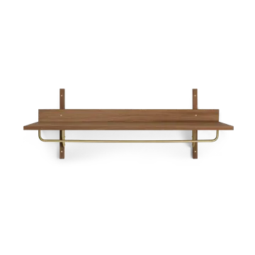 Sector ράφι με ράγα 37x87 cm - Smoked Oak, brass - Ferm Living