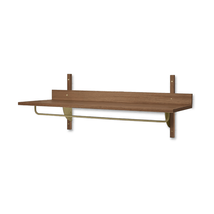 Sector ράφι με ράγα 37x87 cm, Smoked Oak, brass Ferm Living