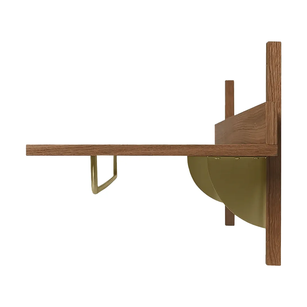 Sector ράφι με ράγα 37x87 cm, Smoked Oak, brass Ferm Living