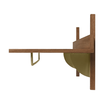 Sector ράφι με ράγα 37x87 cm - Smoked Oak, brass - Ferm Living