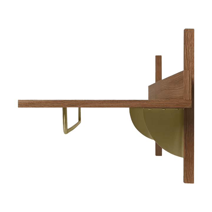 Sector ράφι με ράγα 37x87 cm, Smoked Oak, brass Ferm Living